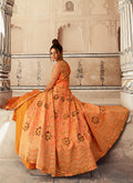 Orange Anarkali Lehenga/Pant Suit In usa uk canada