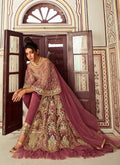 Rose Pink Anarkali Lehenga/Pant Suit In usa uk canada