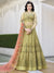 Green And Peach Anarkali Lehenga And Pant Suit