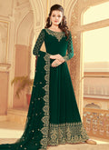 Green Golden Embroidered Anarkali Suit