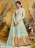 Light Green Multi Embroidered Anarkali Suit