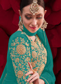 Sea Green Golden Anarkali Pant Suit In usa uk canada