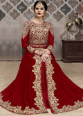 Indian Clothes - Red Golden Afghan Dress