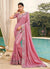 Soft Pink Embroidered Designer Silk Saree