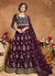 Wine Golden Embroidered Wedding Anarkali Suit