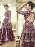 Magenta Embellished Gharara Palazzo Suit