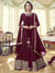 Maroon Overcoat Style Anarkali Gown