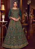 Deep Green Anarkali Pant Suit In usa uk canada