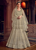 Silver Embroidered Layered Anarkali Suit