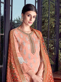 Peach And White Lucknowi Sharara Palazzo Suit