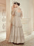 Beige Golden Peplum Style Anarkali Gown Online