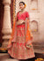 Tangerine Orange Zari Embroidered Wedding Lehenga Choli