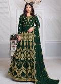 Green Embroidered Anarkali Suit