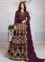 Wine Embroidered Anarkali Suit