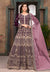 Wine Ethnic Embroidered Wedding Anarkali Suit