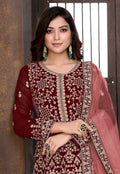 Red Ethnic Anarkali Suit In usa