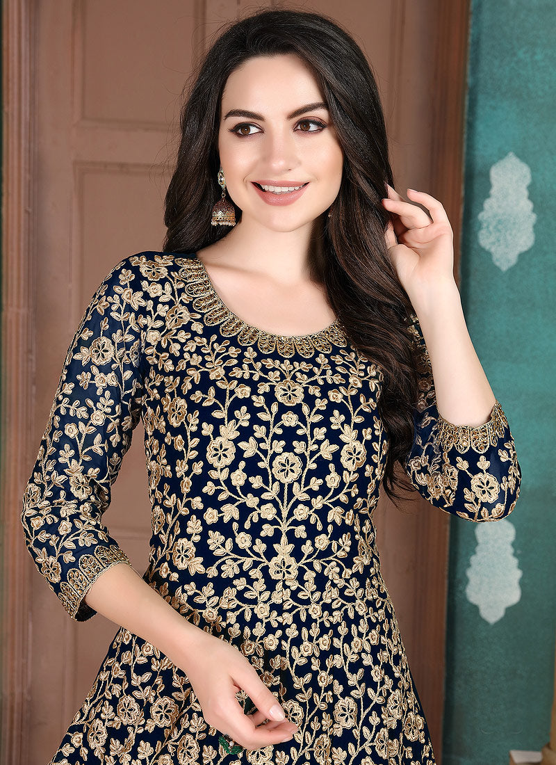 Buy Navy Blue Anarkali Suit In USA, UK, Canada, Australia, Newzeland online