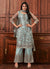 Teal Blue Designer Palazzo Suit