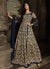 Navy Blue Golden Embroidered Slit Style Anarkali Suit