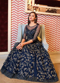 Navy Blue Anarkali Lehenga Suit In usa uk canada