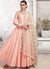 Peach Ethnic Embroidered Designer Anarkali Suit