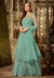 Aqua Blue Embroidered Palazzo Suit