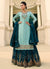 Turquoise Blue Gharara Style Suit