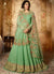 Green Delicately Embroidered Kalidar Anarkali Suit