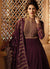 Maroon Delicately Embroidered Kalidar Anarkali Suit