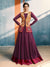 Plum Perfection With Mustard Contrasting Jacket Embroidered Designer Anarkali Style Kurti