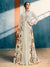 Cream Crush With Printed Hints Kalidar Plaited Style Embroidered Anarkali Style Kurti