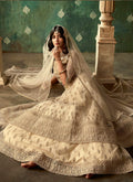 Beige Designer Wedding Lehenga Style Anarkali Suit