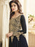 Navy Blue With Golden Detail Flared Anarkali Suit