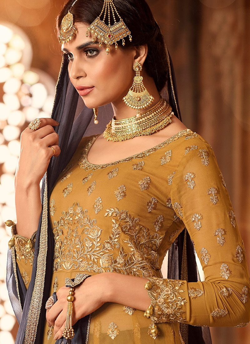 Buy Grey Chinon Silk Sequins Work Long Choli Lehenga Wedding Wear Online at  Best Price | Cbazaar