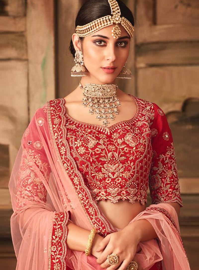 Bridal Red Designer Wedding Lehenga Choli | Designer lehenga choli, Bridal lehenga  red, Red lehenga choli