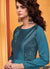 Indian Dresses - Turquoise Designer Silk Gown