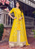 Indian Clothes - Yellow And Beige Jacket Style Embroidered Gharara Suit