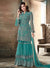 Turquoise Blue Embroidered Layered Style Gharara Suit