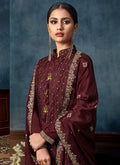 Indian Clothes - Maroon Pakistani Palazzo Suit