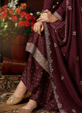 Indian Dresses - Maroon Pakistani Palazzo Suit In usa uk canada